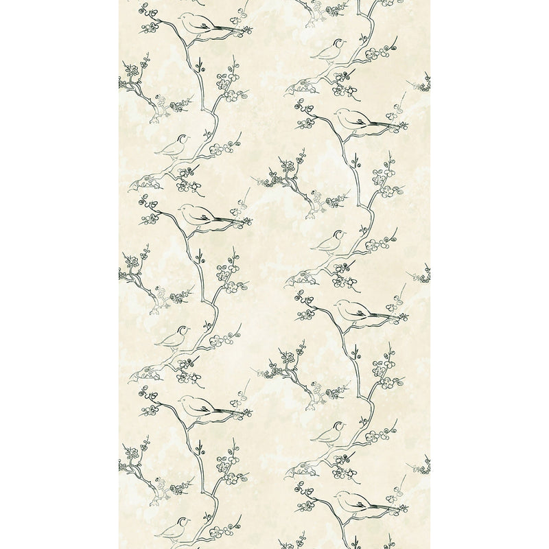 WH45250M Branches and Birds Cream Mural by Galerie