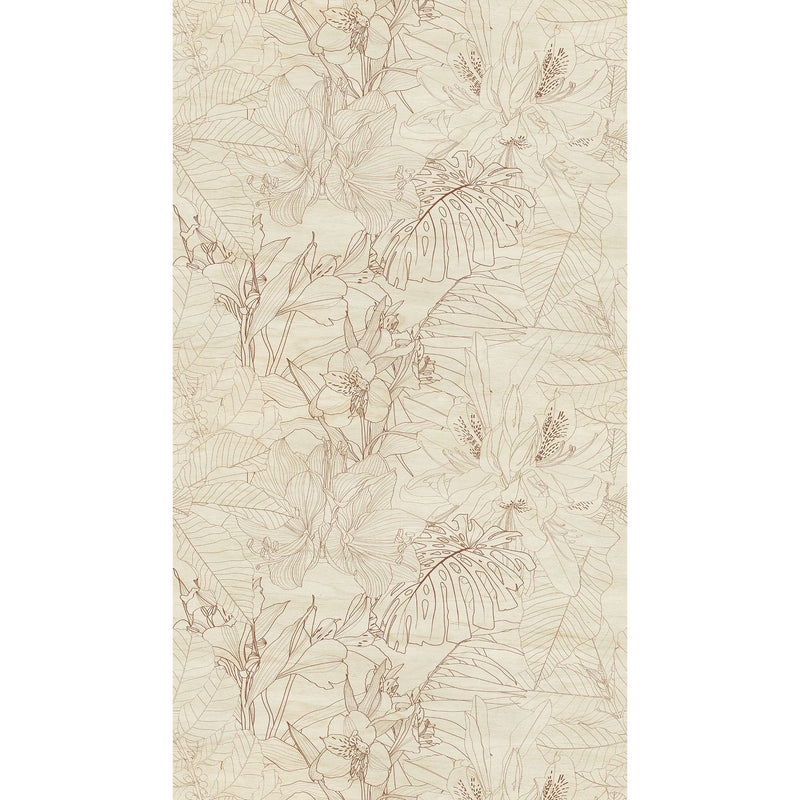 WH45252M Delicate Botanical Sketch Beige Mural by Galerie