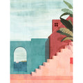 Sunset Coastal Steps Blue Welcome Home Murals Mural by Galerie