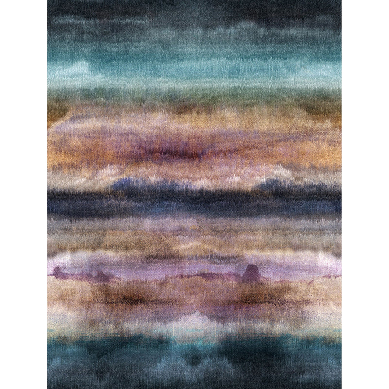 WH45257M Blurred Sunset Stripes Multi-coloured Mural by Galerie