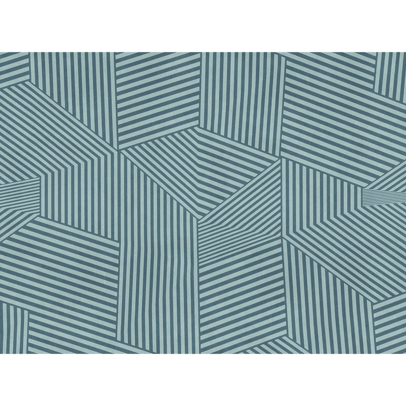 WH45258M Abstract Stripe Maze Blue Mural by Galerie
