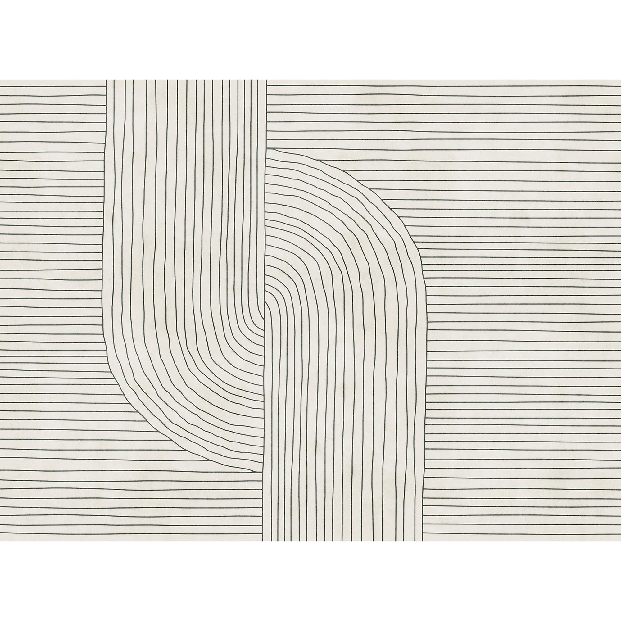 WH45260M Curved Line Flow Beige Mural by Galerie