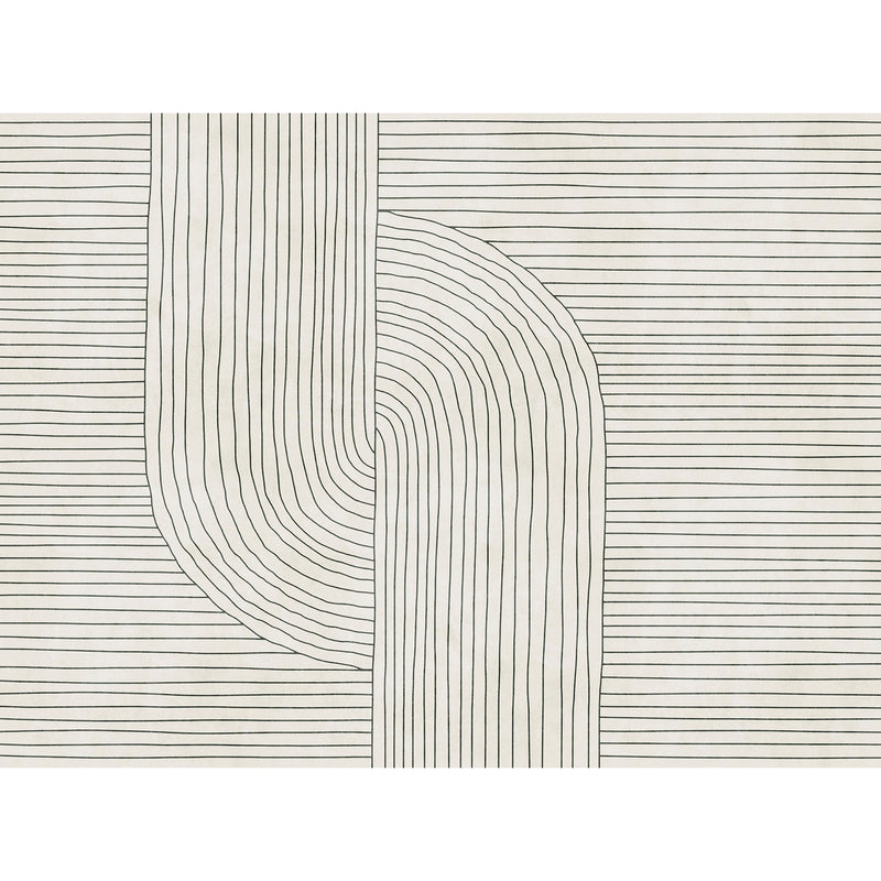 WH45260M Curved Line Flow Beige Mural by Galerie