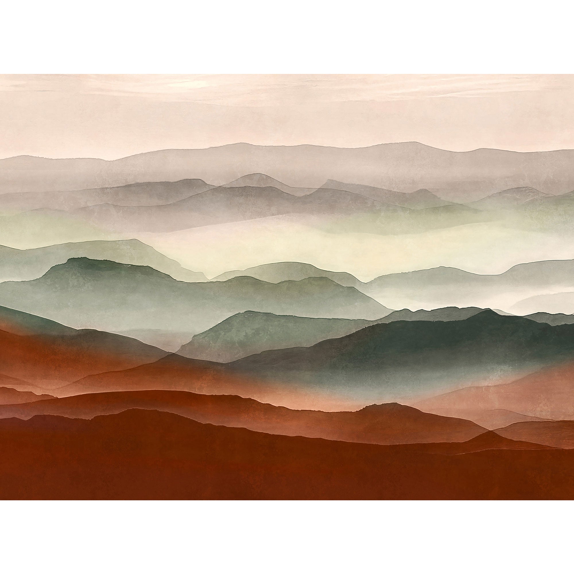 WH45262M Rustic Mountain Layers Beige Mural by Galerie