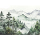 Misty Mountain Pines Green Welcome Home Murals Mural by Galerie