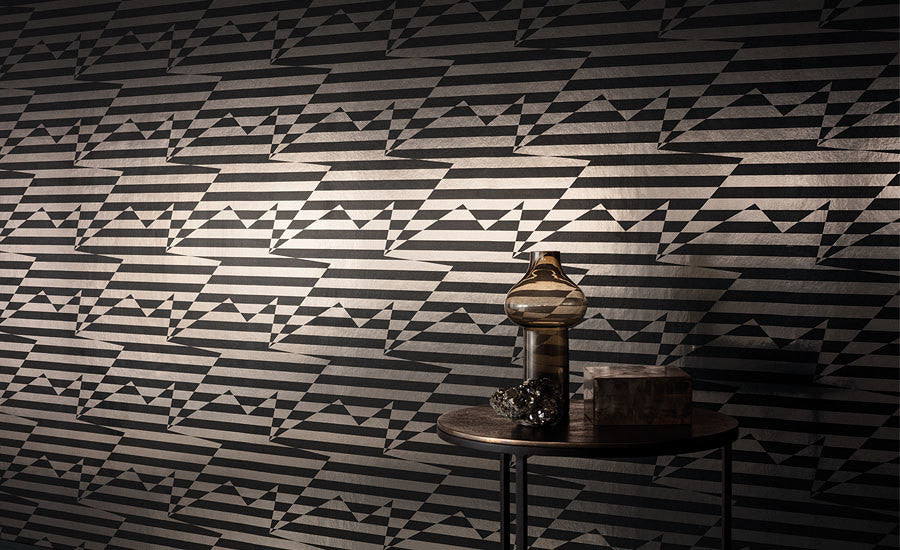 WK809/01 Stripey Zig Zag Birds x Eley Kishimoto Wallpaper by Kirkby Design