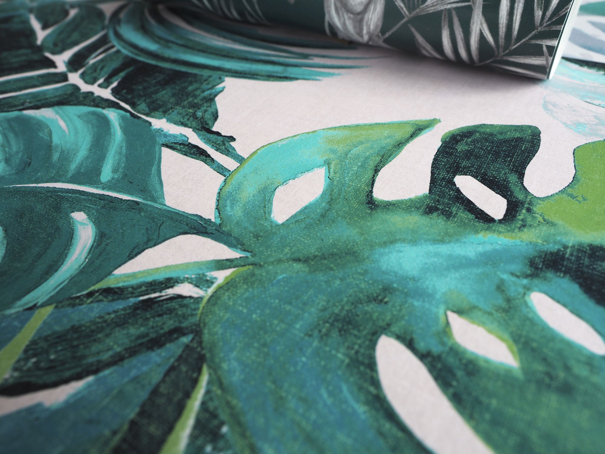 WLD53101W Palmera Turquoise Turquoise Wallpaper by Ohpopsi