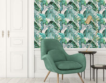 WLD53101W Palmera Turquoise Turquoise Wallpaper by Ohpopsi