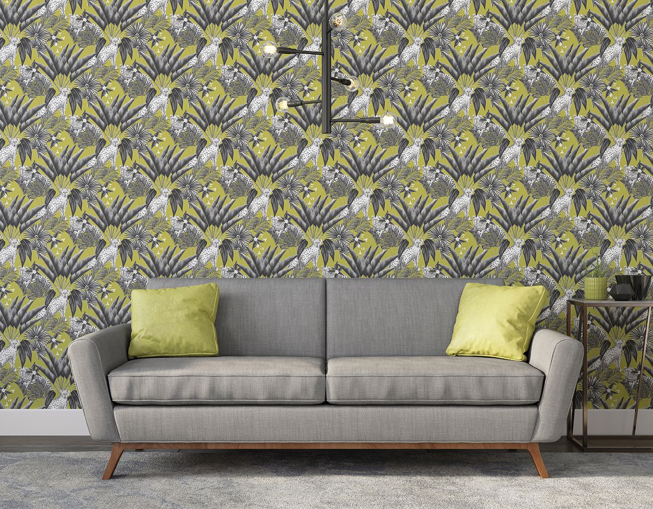 WLD53105W Jungle Cheetah Sable & Lime Sable & Lime Wallpaper by Ohpopsi
