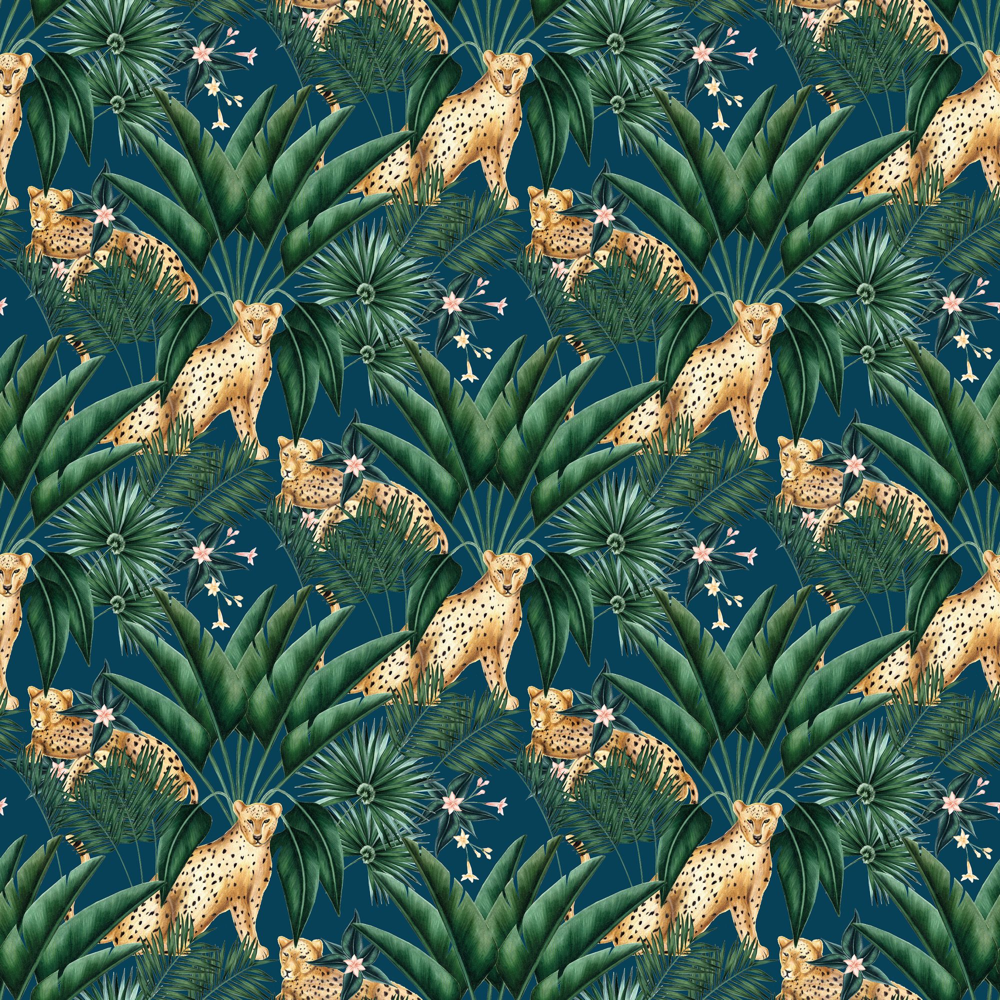 WLD53106W Jungle Cheetah Ink Ink Wallpaper by Ohpopsi