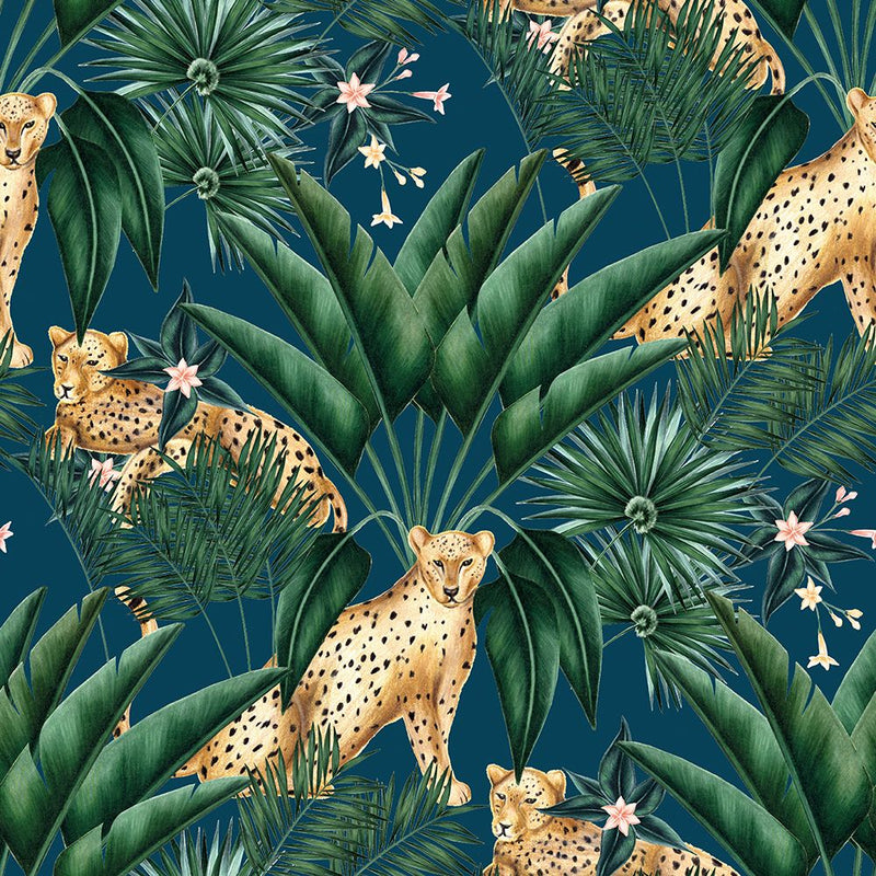 WLD53106W Jungle Cheetah Ink Ink Wallpaper by Ohpopsi