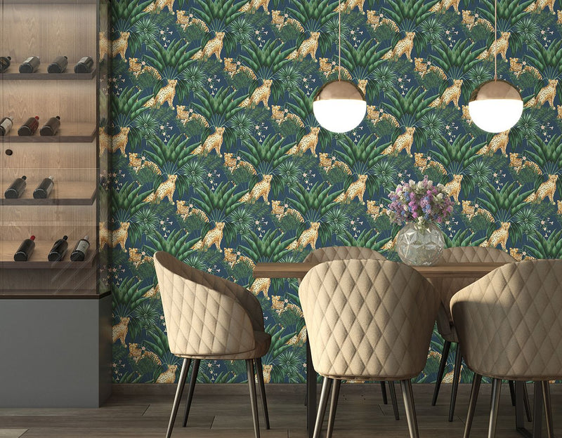 WLD53106W Jungle Cheetah Ink Ink Wallpaper by Ohpopsi