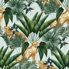 WLD53107W Jungle Cheetah Duck Egg Duck Egg Wallpaper by Ohpopsi