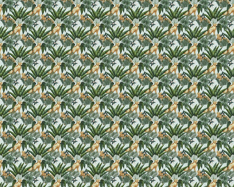 WLD53107W Jungle Cheetah Duck Egg Duck Egg Wallpaper by Ohpopsi