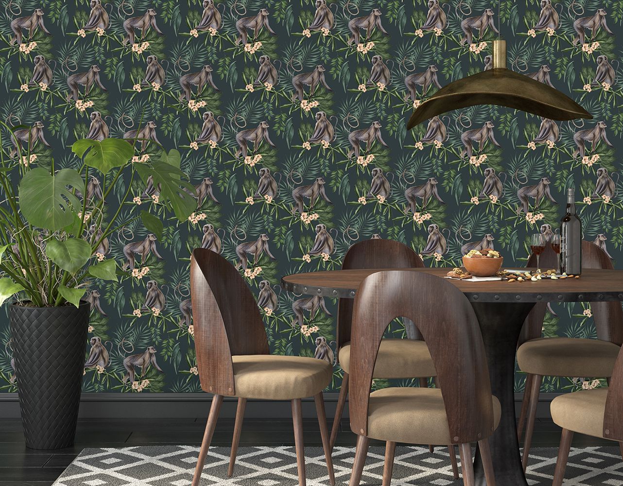 WLD53109W Morris Dark Sable Dark Sable Wallpaper by Ohpopsi