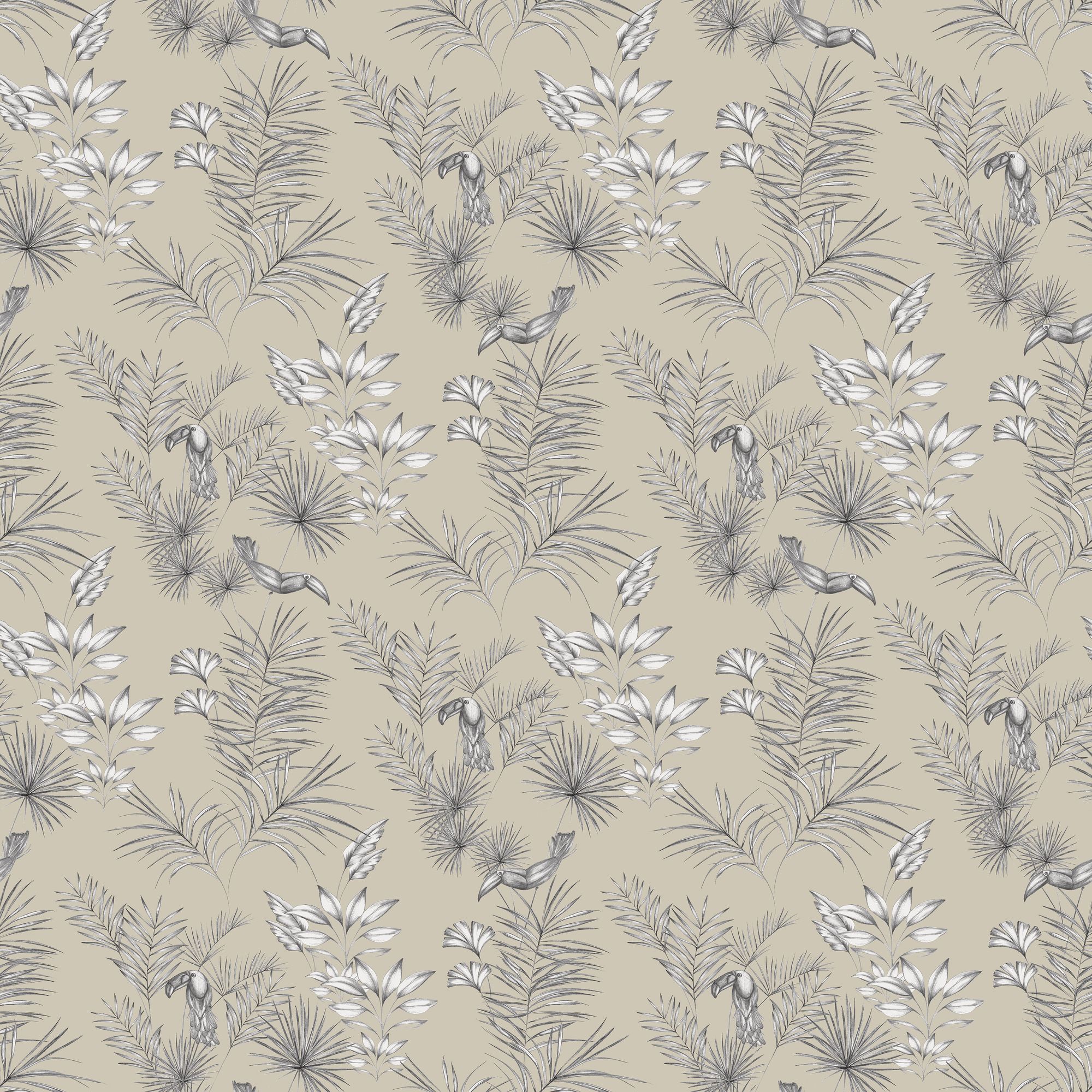 WLD53112W Toucan Toile Linen Toile Linen Wallpaper by Ohpopsi