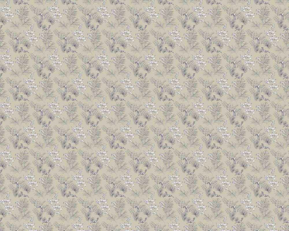 WLD53112W Toucan Toile Linen Toile Linen Wallpaper by Ohpopsi
