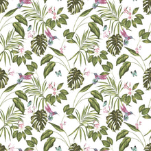 WLD53114W Hummingbird Wilderness White Wilderness White Wallpaper by Ohpopsi