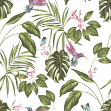 WLD53114W Hummingbird Wilderness White Wilderness White Wallpaper by Ohpopsi