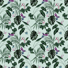 WLD53115W Hummingbird Duck Egg Duck Egg Wallpaper by Ohpopsi