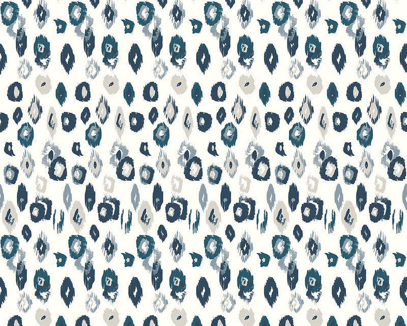 WLD53118W Animal Ikat Wilderness White & Serpentine Wilderness White & Serpentine Wallpaper by Ohpopsi