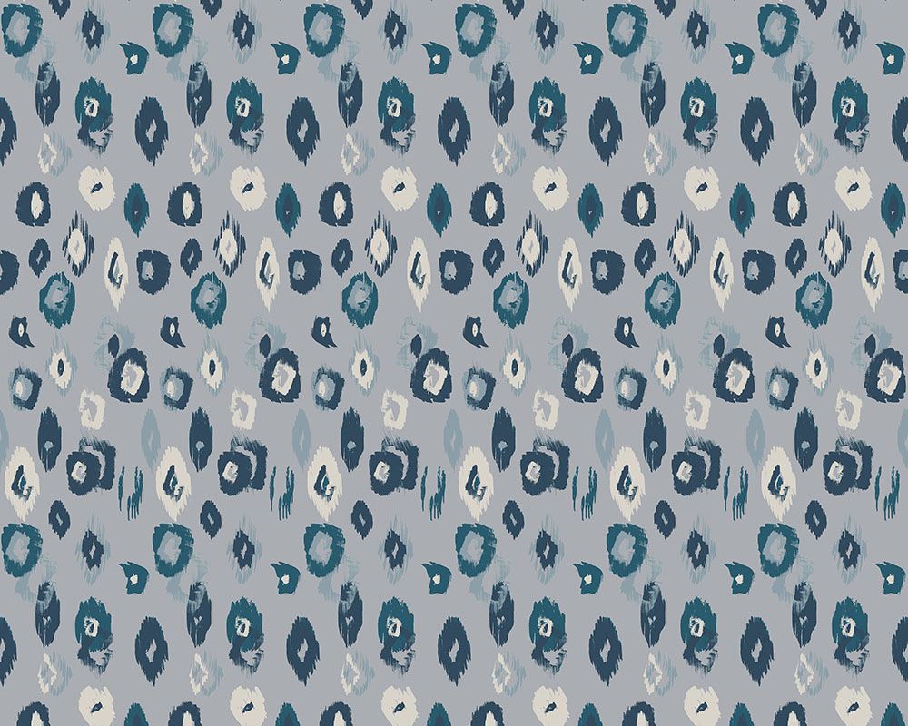 WLD53120W Animal Ikat Serpentine & Ink Serpentine & Ink Wallpaper by Ohpopsi
