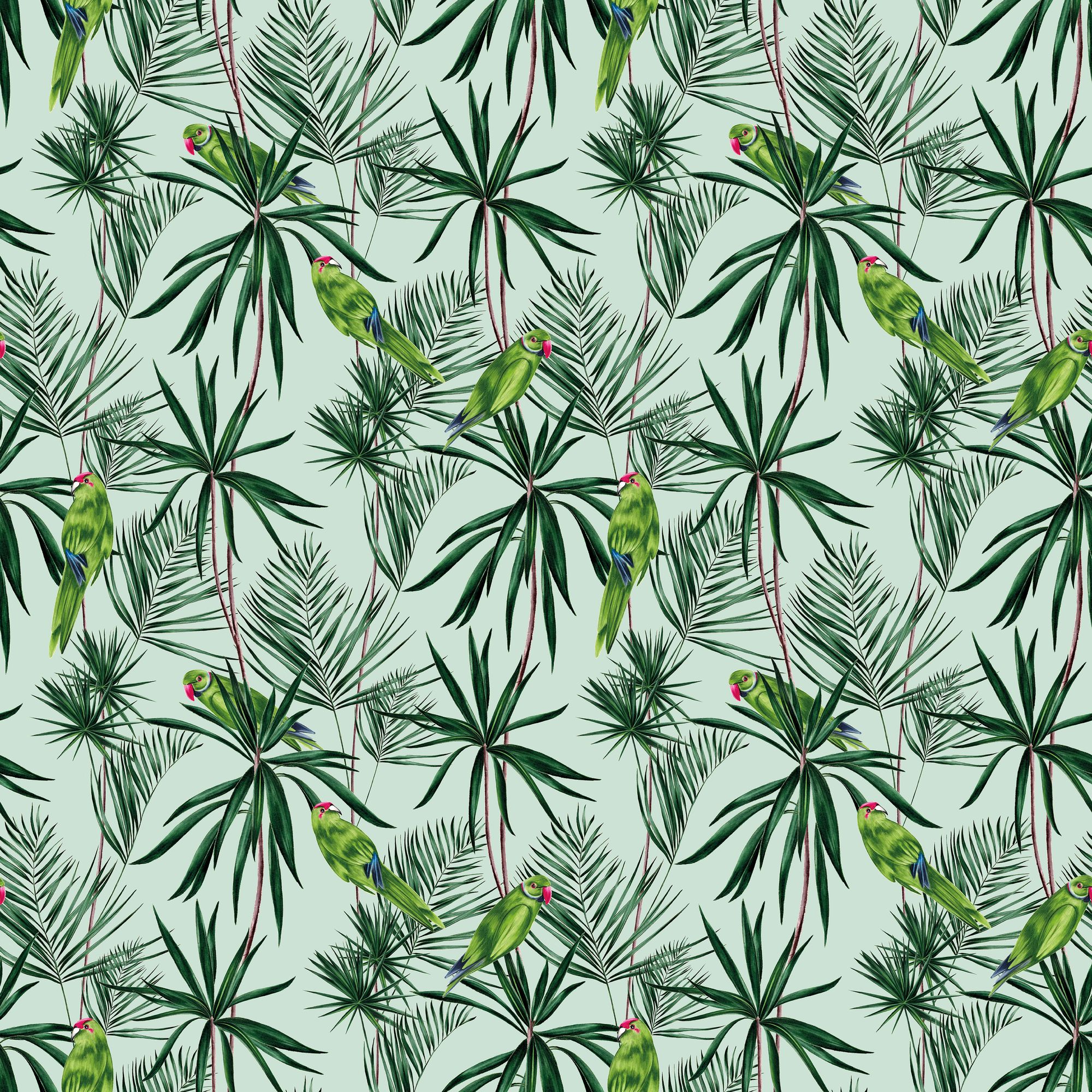 WLD53124W Paradise Duck Egg Duck Egg Wallpaper by Ohpopsi