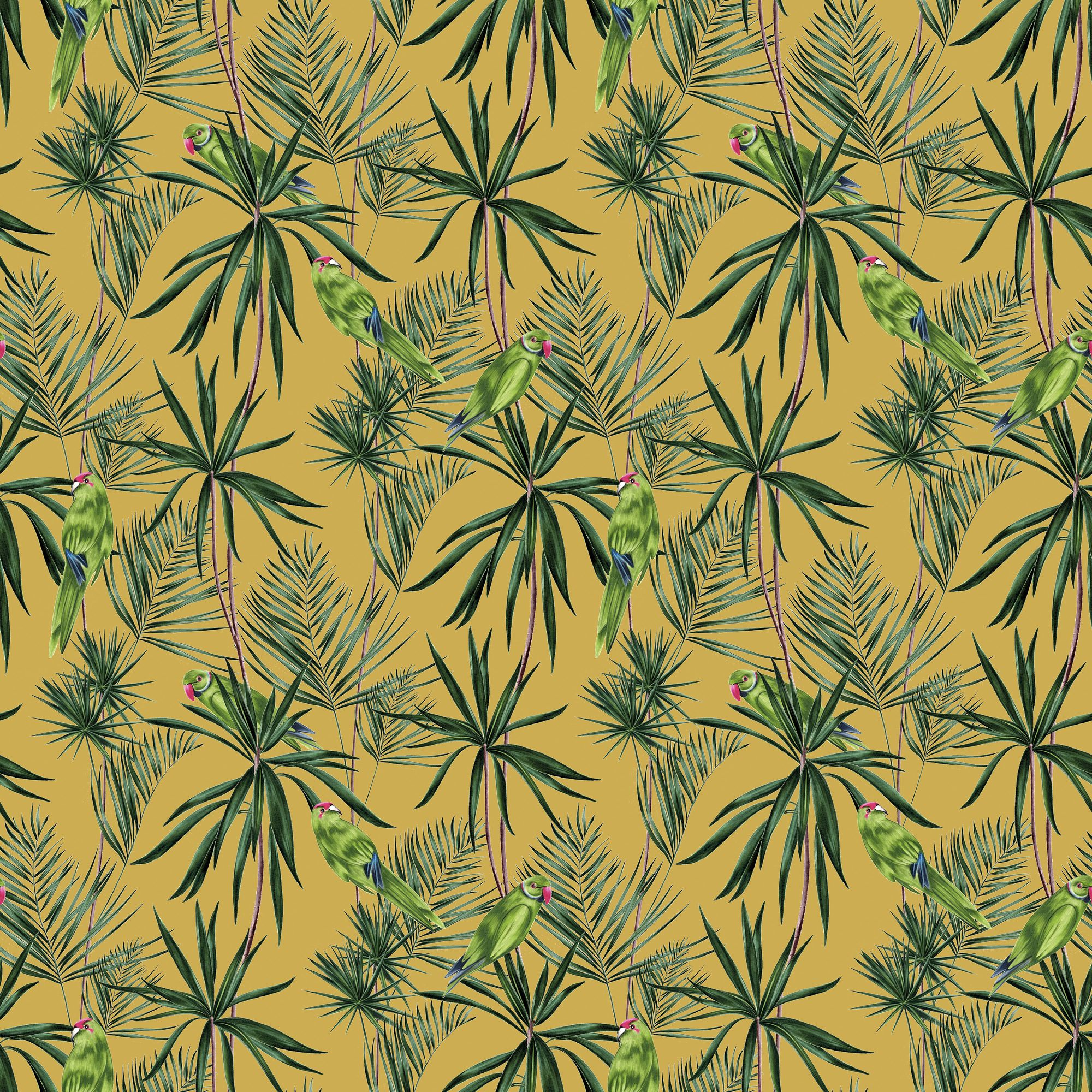 WLD53126W Paradise Mustard Mustard Wallpaper by Ohpopsi