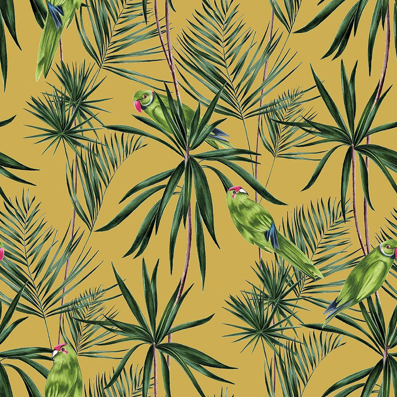 WLD53126W Paradise Mustard Mustard Wallpaper by Ohpopsi