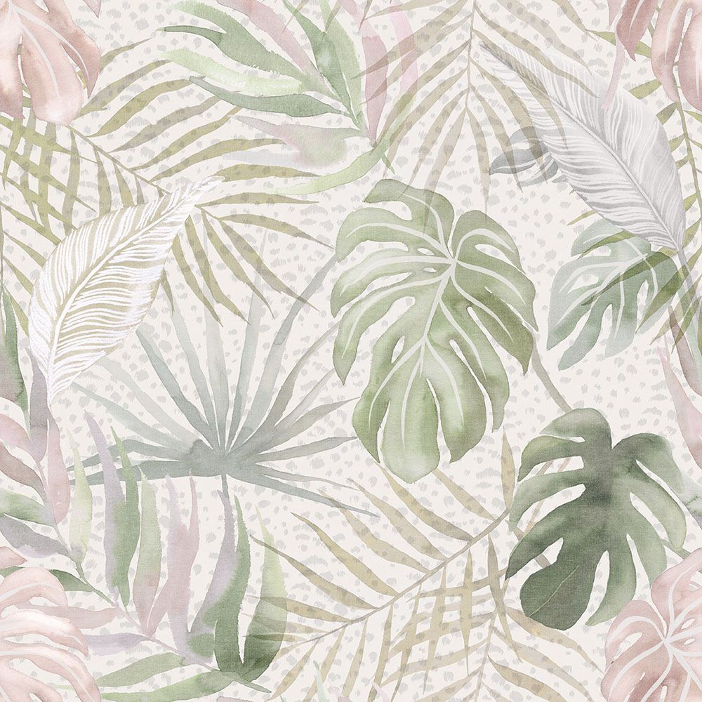 WLD53131W Tropica Powder Powder Wallpaper by Ohpopsi