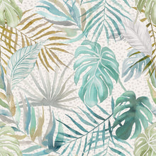 WLD53132W Tropica Turquoise Turquoise Wallpaper by Ohpopsi