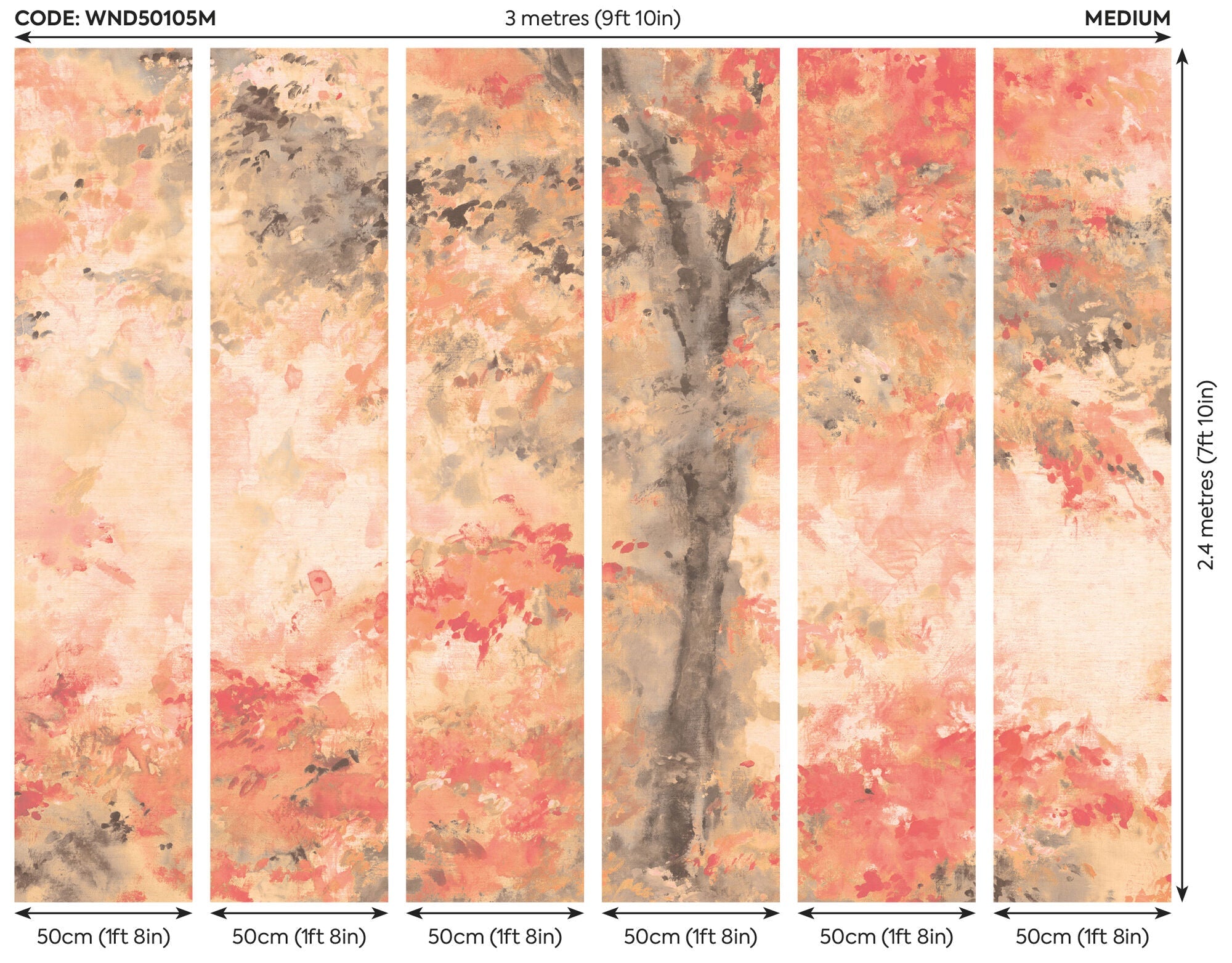 WND50105M Dapple Geranium Mural by Ohpopsi