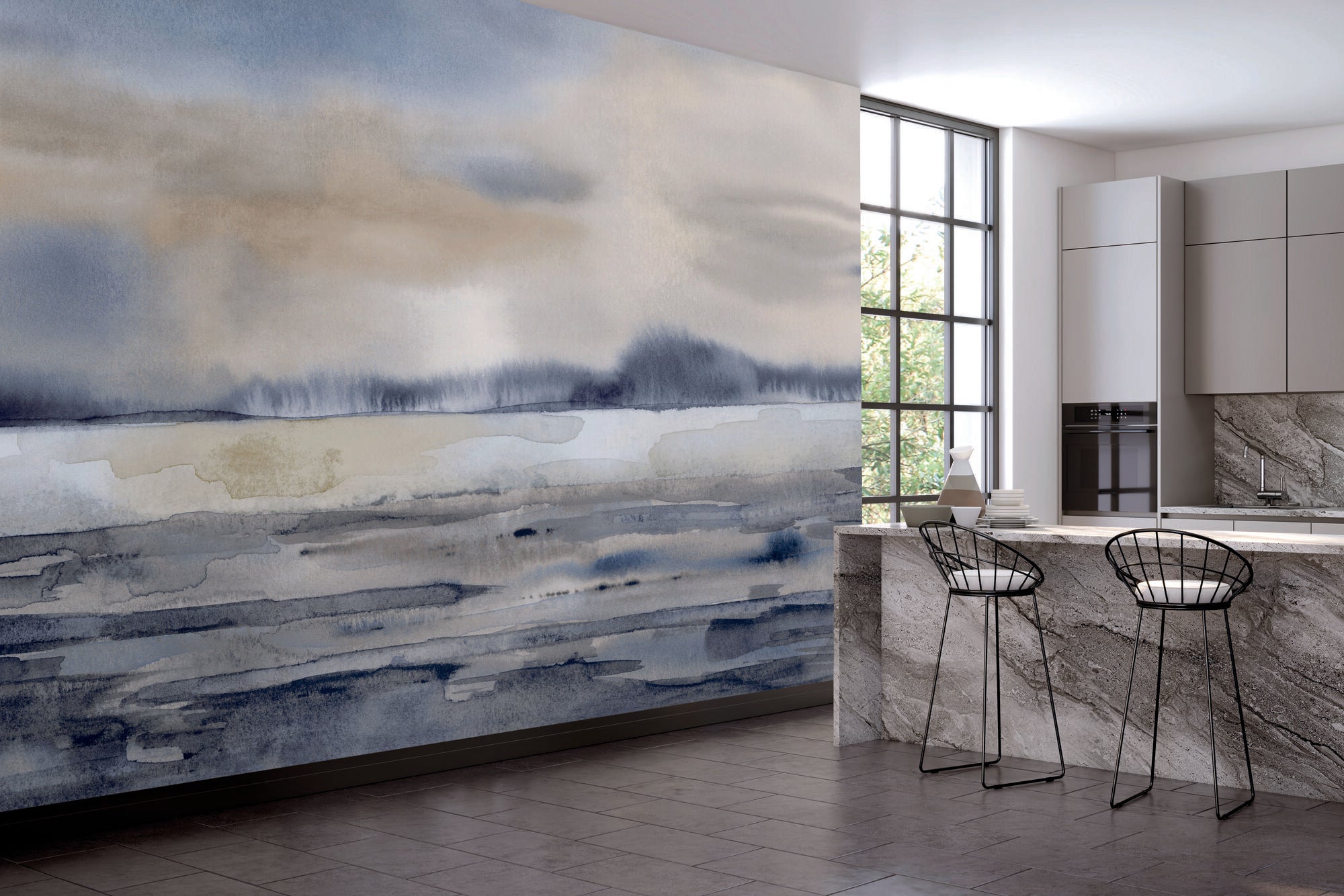 WND50107M Sunset Serene Sky Mural by Ohpopsi
