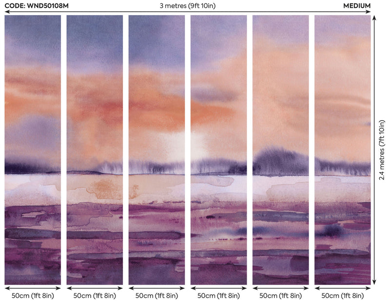 WND50108M Sunset Mulberry Haze Mural by Ohpopsi