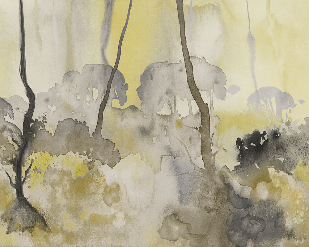 WND50111M Forest Seasons Sandstone & Lemon Mural by Ohpopsi