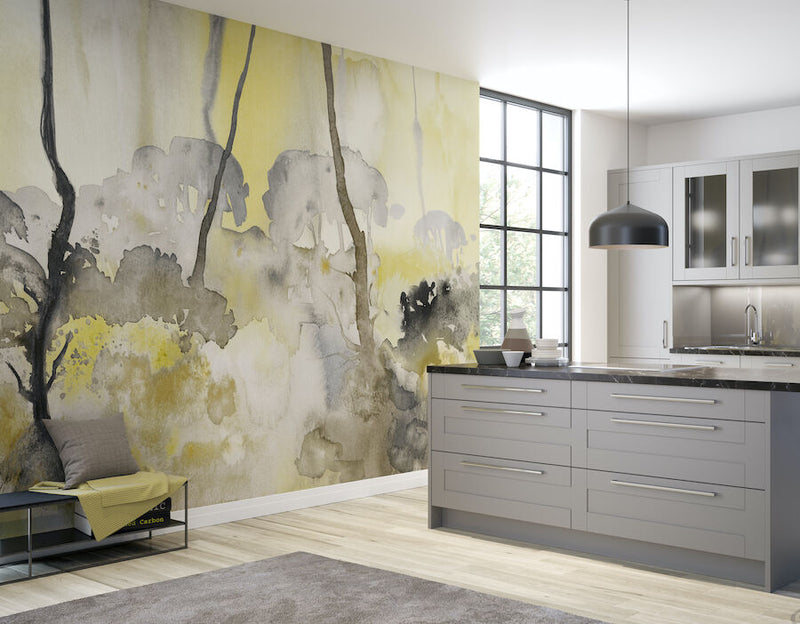 WND50111M Forest Seasons Sandstone & Lemon Mural by Ohpopsi