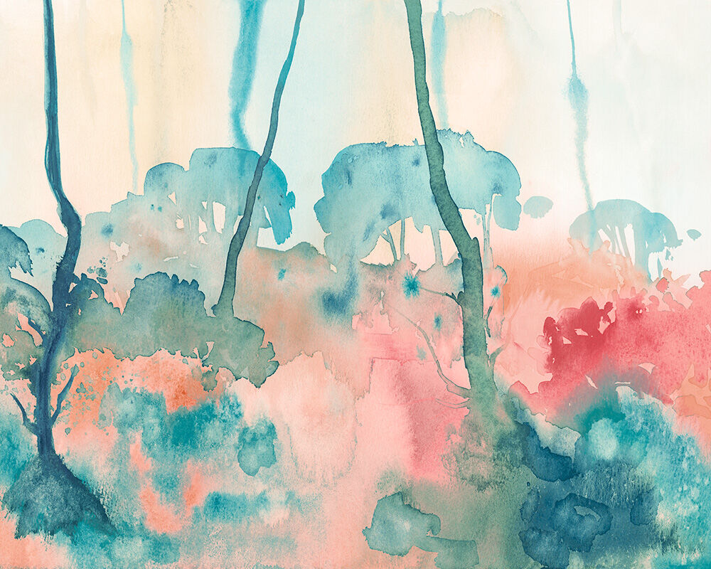 WND50114M Forest Seasons Jade & Blush Mural by Ohpopsi