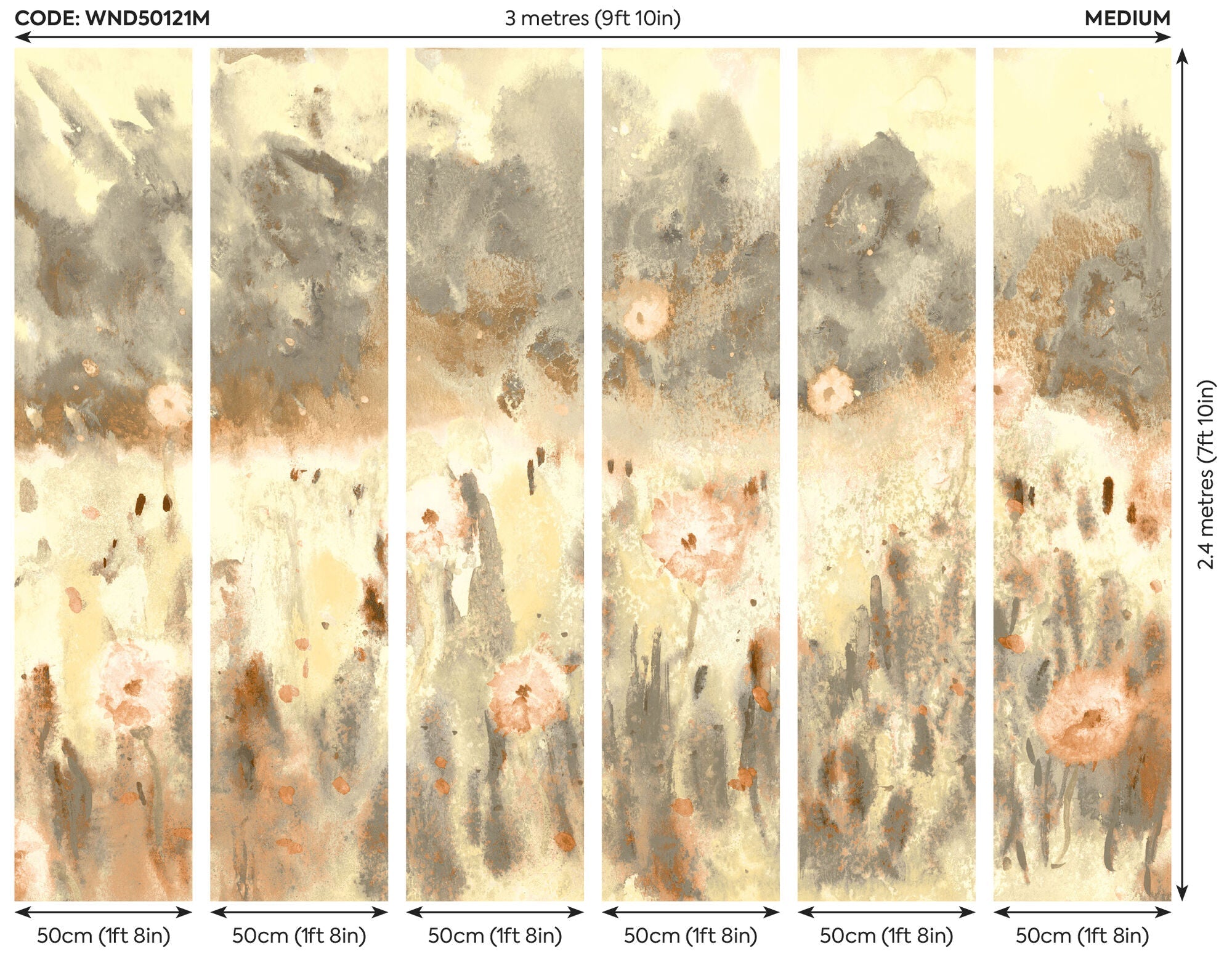 WND50121M Meadow Clay & Flint Mural by Ohpopsi