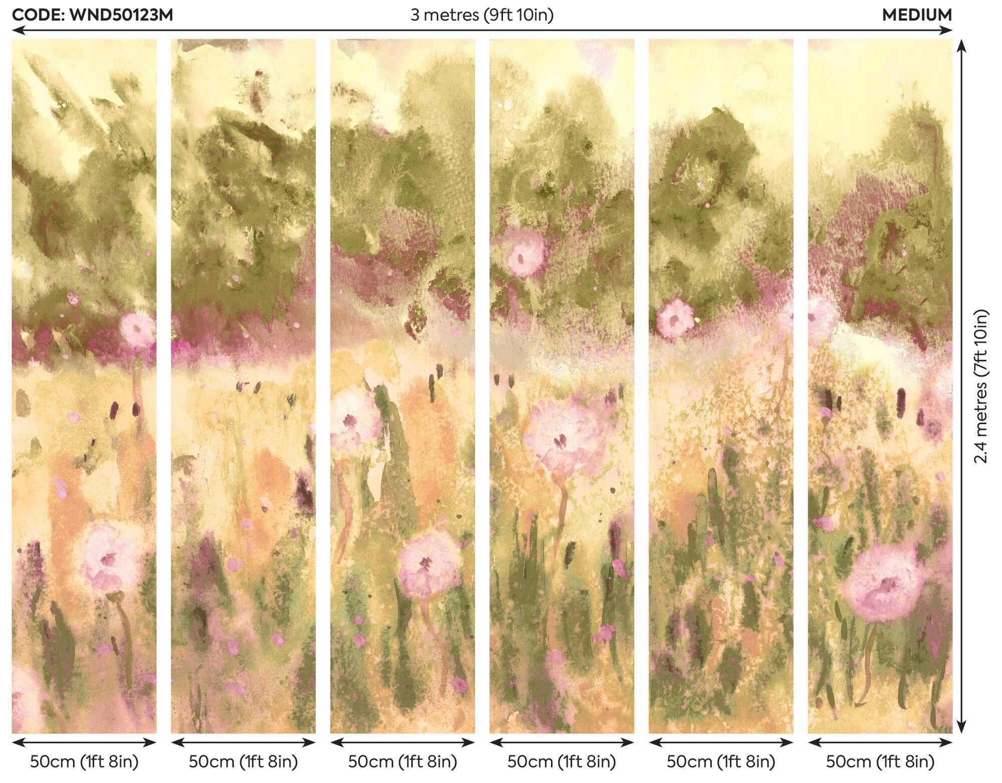 WND50123M Meadow Heather & Olive Mural by Ohpopsi
