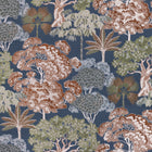 Woodlands Navy Fabric by Wylder