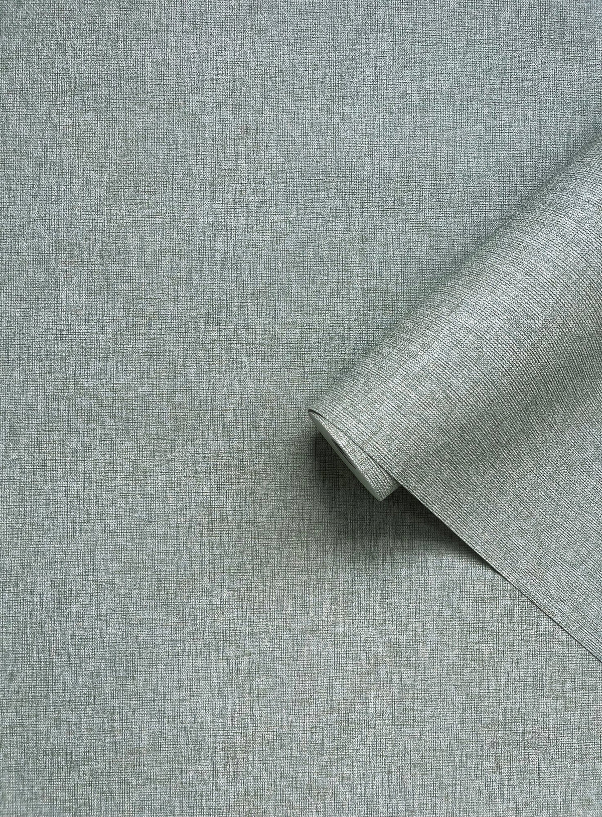 Linen Crosshatch Blue Green Wall Textures Wallpaper by Galerie — roomshot 2
