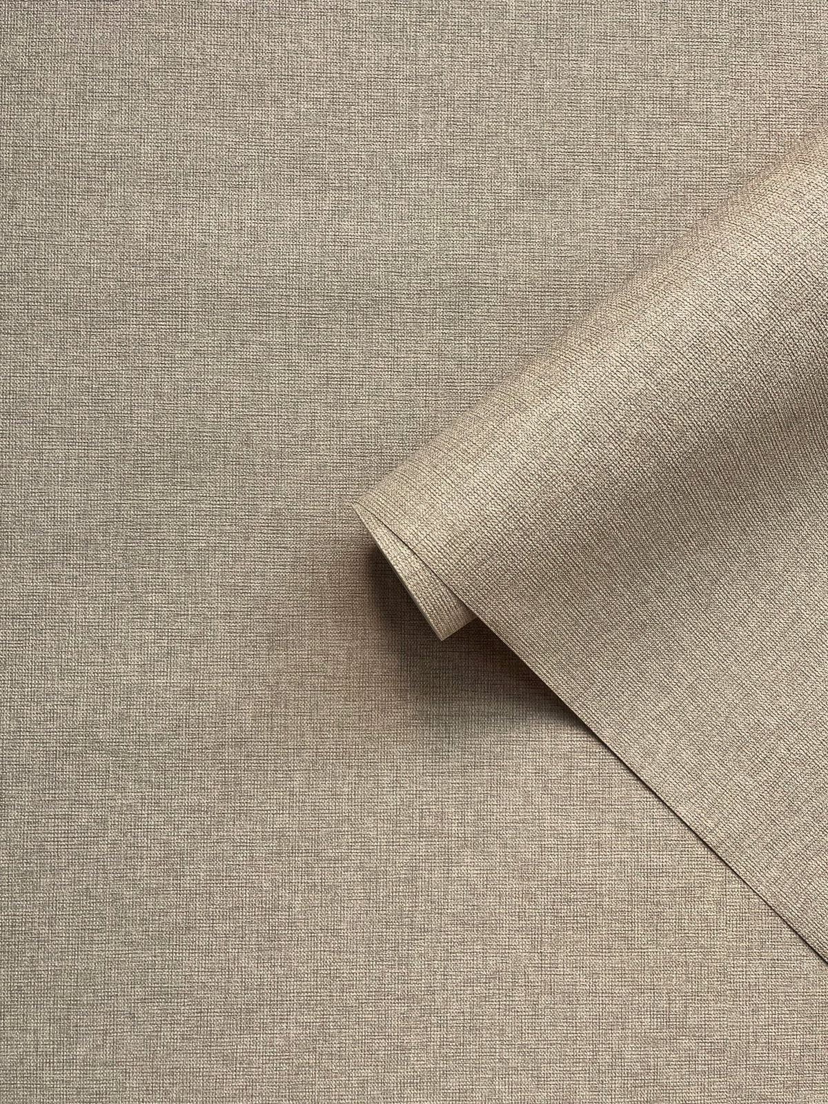 Linen Crosshatch Taupe Wall Textures Wallpaper by Galerie — roomshot 2