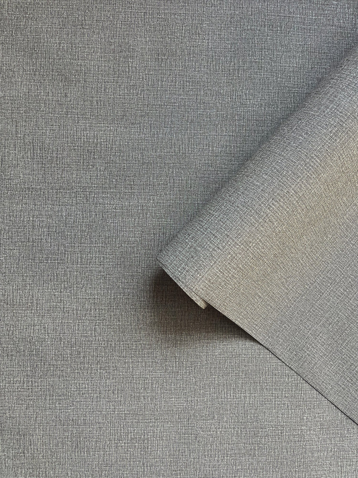 Textile Grid Slate Grey Wall Textures Wallpaper by Galerie — roomshot 2