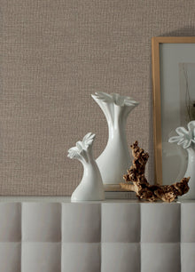 Textile Grid Brown Wall Textures Wallpaper by Galerie — roomshot 1