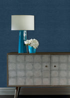Textile Grid Dark Blue Wall Textures Wallpaper by Galerie — roomshot 1