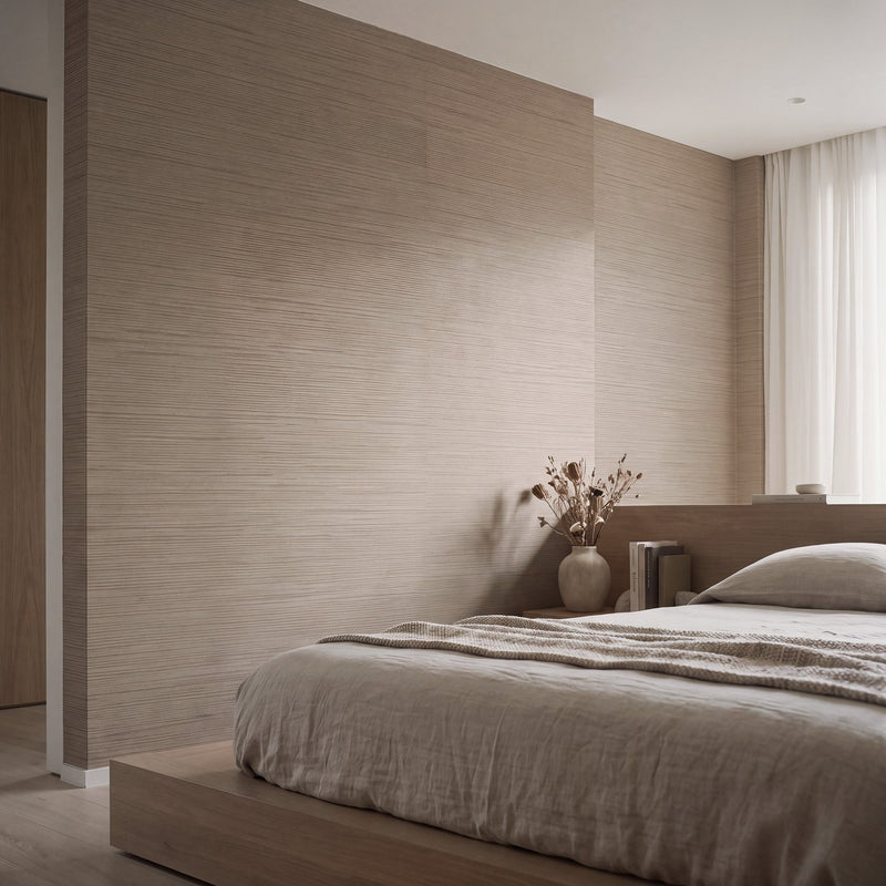 Streamline Texture Taupe Wall Textures Wallpaper by Galerie — roomshot 1