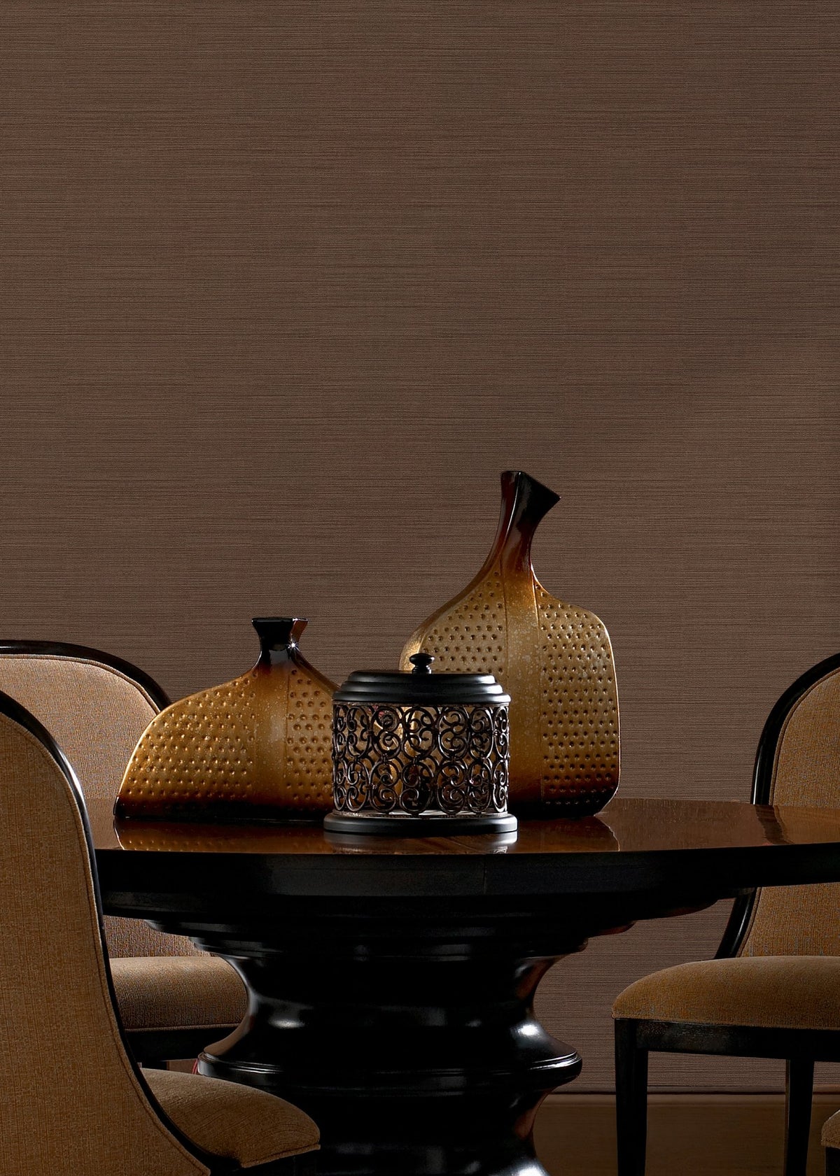 Streamline Texture Brown Wall Textures Wallpaper by Galerie — roomshot 1