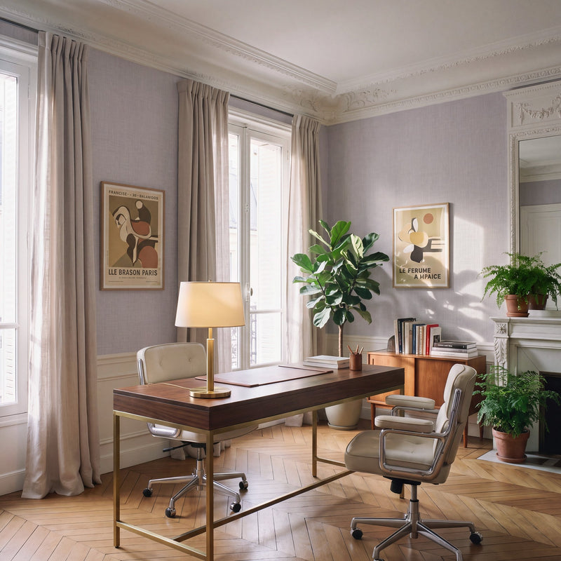 Vertical Streak Off White Wall Textures Wallpaper by Galerie — roomshot 1