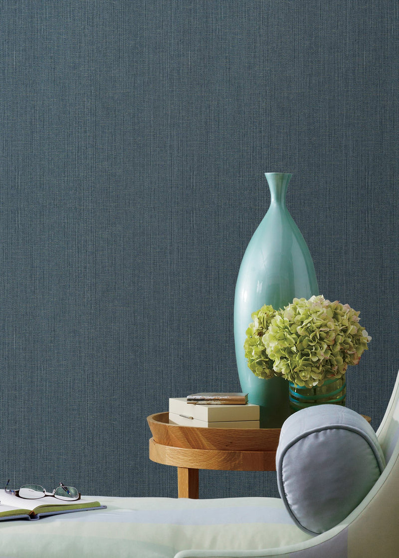 Vertical Streak Blue / Gold Wall Textures Wallpaper by Galerie — roomshot 1