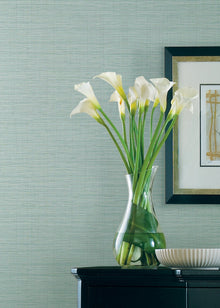 Papyrus Weave Green Blue Wall Textures Wallpaper by Galerie — roomshot 1